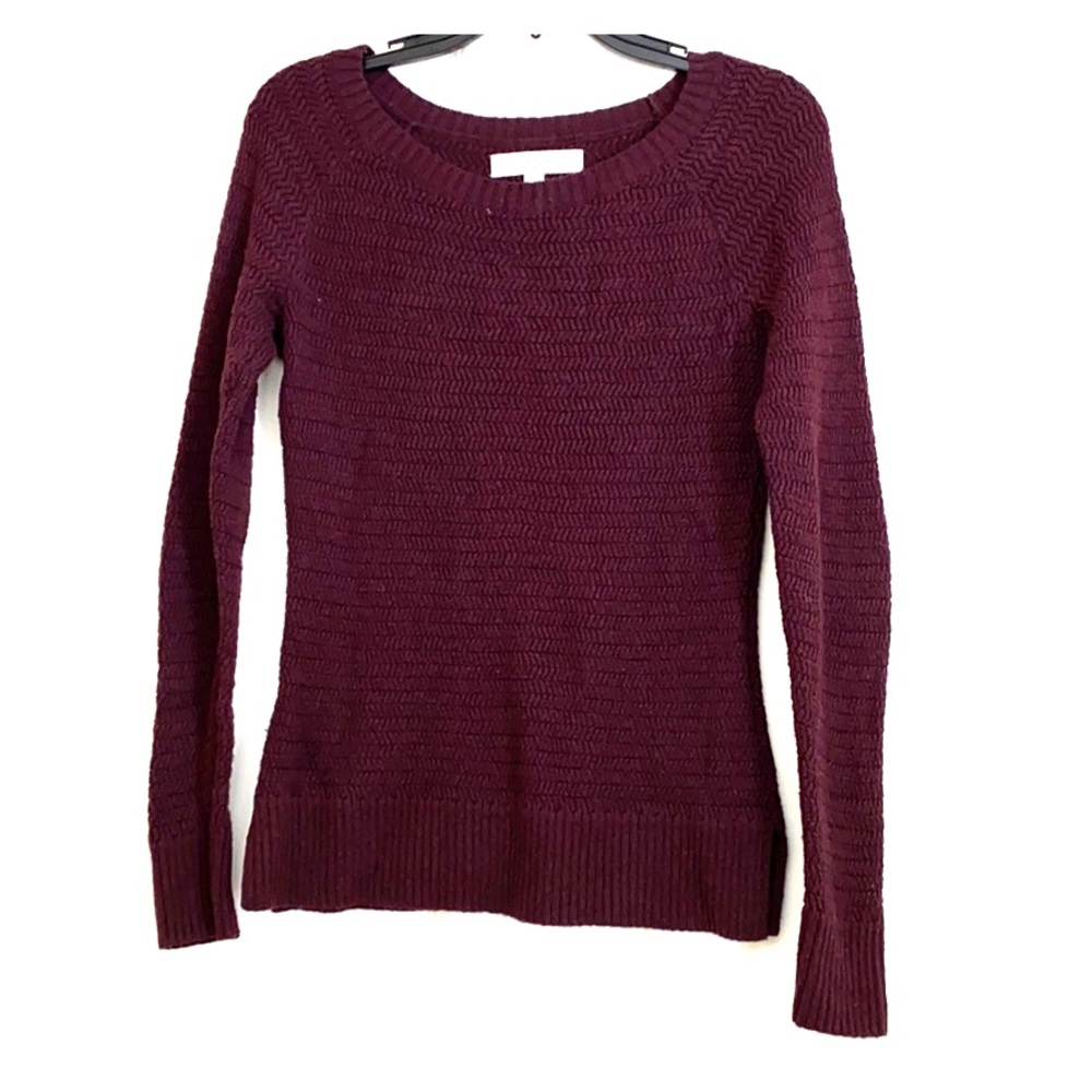 Ann Taylor Loft maroon crewneck sweater